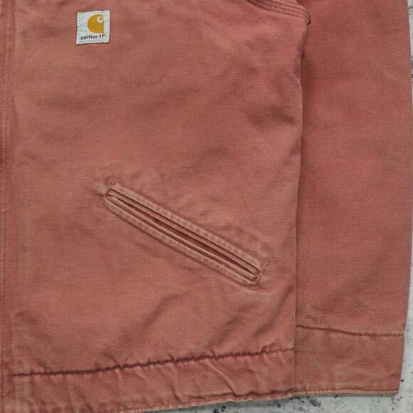 Vintage Carhartt WOMENS WJ097 VRS FADED Pink Detroit Jacket Size Large - Picture 9 of 16